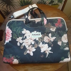 🌸13-15" Dachee Black Peony Laptop Bag Tote Case🌸